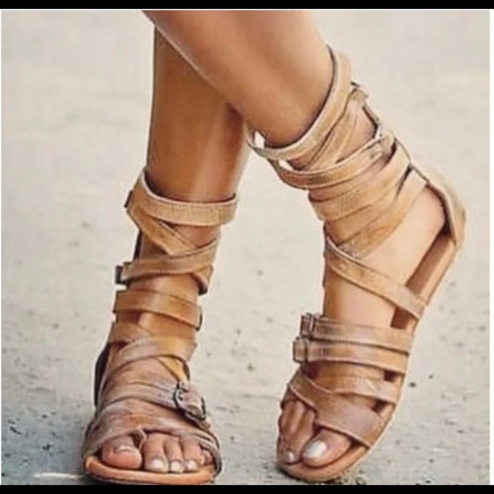 New Bed Stu Seneca Gladiator Sandals in Tan Rustic